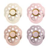 BIBS Pacifier Boheme Latex 4 PK Ivory/Blush/Blossom/Dusky Lilac