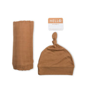 Lulujo Hello World Blanket & Knotted Hat