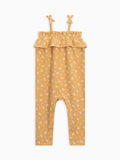 Colored Organics Muslin Ruffle Tank Jumpsuit - Honeysuckle