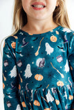 Mila & Rose Happy Haunting 3/4 Sleeve Pocket Twirl Dress