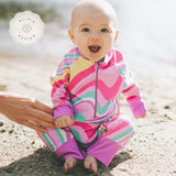 Honeysuckle Full Zipper Sunsuit - Swirl Power