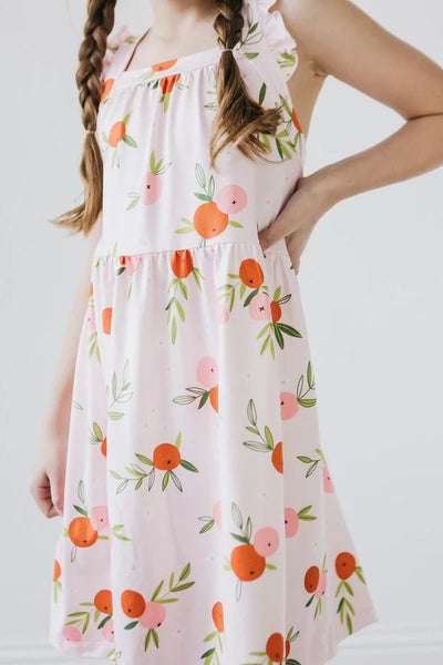 Tangerine Ruffle Strappy Dress
