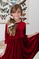 Mila & Rose Cranberry Velvet Twirl Dress