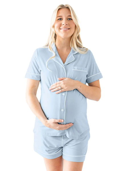 Clea Bamboo Maternity & Postpartum Short Sleeve Pajama Set