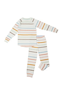 Loulou Lollipop - 2-Pc Pajama Set In TENCEL™ - Pastel Stripes
