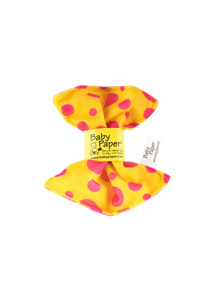 Baby Paper Sensory Cloth - Yellow Pink Dot